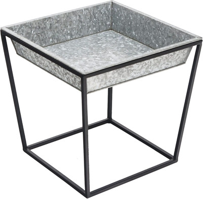 Stylish Short Arne Stand with Durable Galvanized Tray for Home Decor