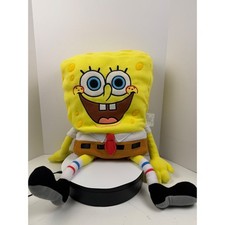SpongeBob SquarePants Plush Toy Pillow Character Yellow Blue Eyes Red Tie 16"