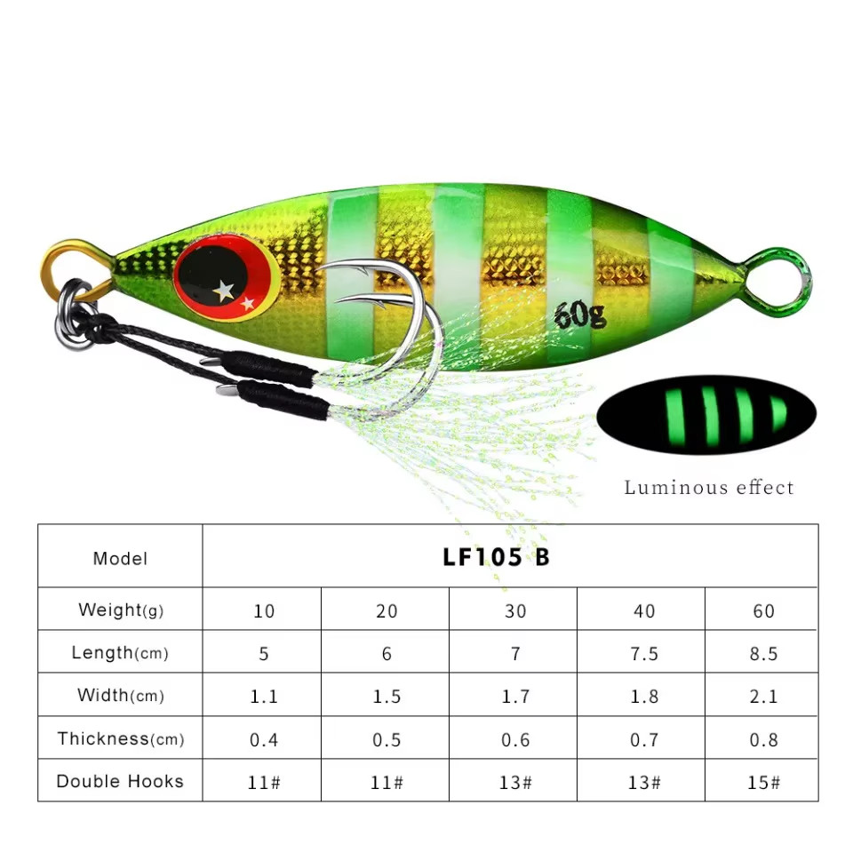 Big Jig Fishing Lure Weights 10G-60G Fishing Jigs Saltwater Lures Metal Bass Jig - Image 8
