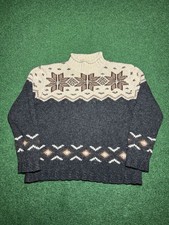 Vintage 80s 90s Eddie Bauer Wool Sweater, Mock Turtleneck Cozy Comfy (Small)