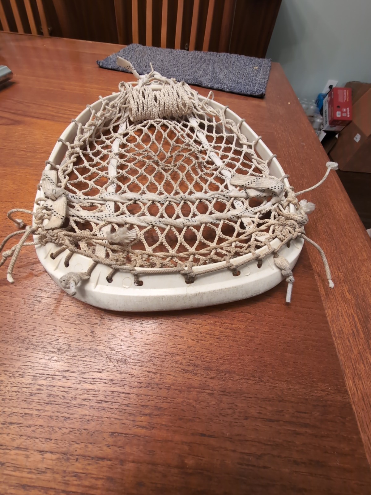 Vintage STX Eclipse lacrosse goalie head white Strung No Cracks