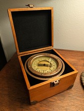 Star Pathfinder Compass, Milton Massachusetts. Gimballed, Wood Case.
