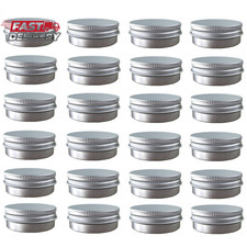 24 Pack (2 Oz/60Ml) Screw Top round Aluminum Tin Cans, Metal Tin Storage Jar Con