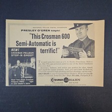 1961 Crosman Hahn CO2 Gas BB Pellguns Vintage Print Ad Presley O'Gren Police