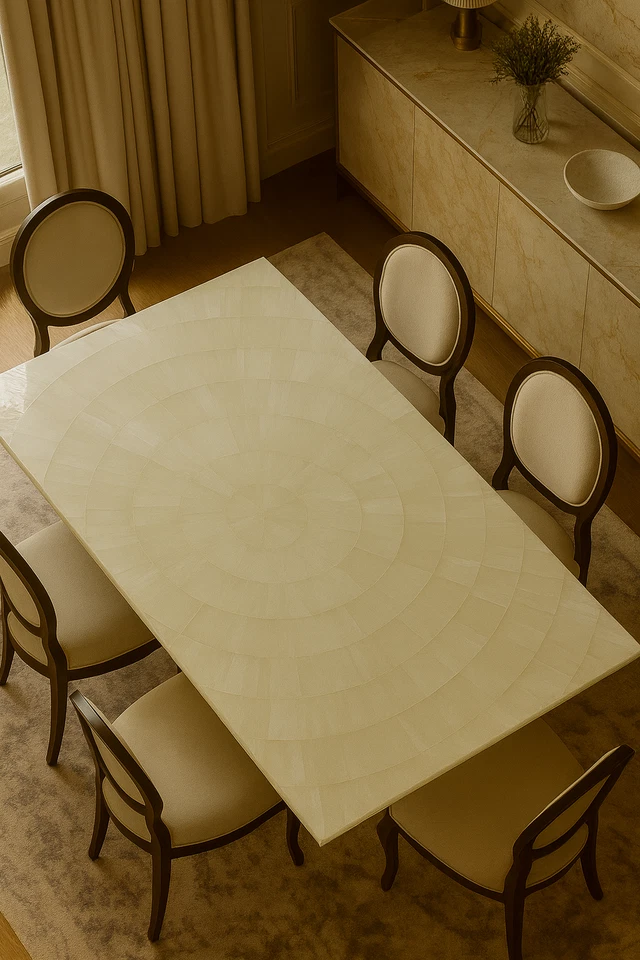 Selenite Gemstone Coffee Table – Sunburst Handmade Arts Home Decor Furniture - Image 2 of 4