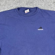 Adidas T-Shirt Mens Size XL Navy Blue Embroidered Logo USA Made Casual Tee