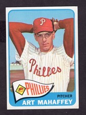 1965 TOPPS ART MAHAFFEY  CARD NO:446 NEAR MINT CONDITION