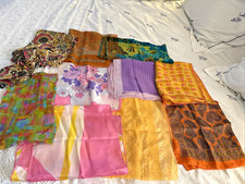 Lot 10 Vintage Scarves Mixed Fibers  Sizes Anne Klein Vera Paoli
