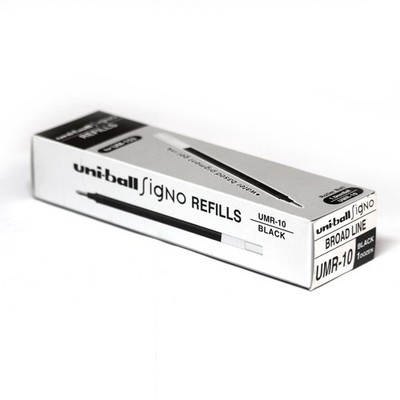 uni-ball 12 Stück Refill-Ersatz-Mine UMR-10-N schwarz - passend für UM-153S