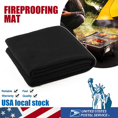 Fireproof Fireplace Carpet Grill Rug Protection Mat Flame Resistant Pad 40x40in