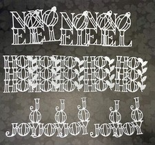 15 STACKED HOLIDAY WORDS cardstock paper die cut CHRISTMAS