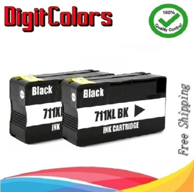 Compatible for HP 711 711XL  Ink cartridge Designjet T120 T520 T525 T530- 2 BK