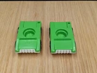 Two Lot Vintage Fisher Price Little People Green On White 1 Seat Passenger Cars
