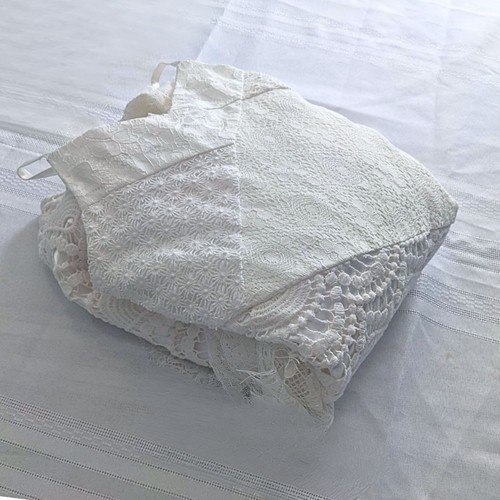 CHASING FIREFLIES Flower Cottage Ivory Tiered Patchwork Lace Maxi Dress Size 8 - 第 9/10 張圖片