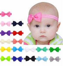 Stirnband Schleife Haarband Baby M&auml;dchen Farbwahl Stretch Haarschmuck