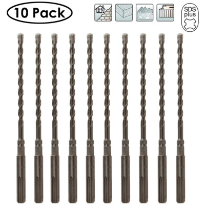Drillforce 10x Masonry Drill Bits Set 5/32'' X7'' Carbide Tip-Concrete, Brick&Tile