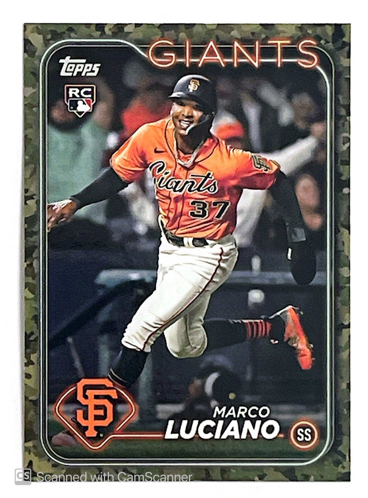 2024 Topps Marco Luciano Camo Rookie 21/25 RC San Francisco Giants #232