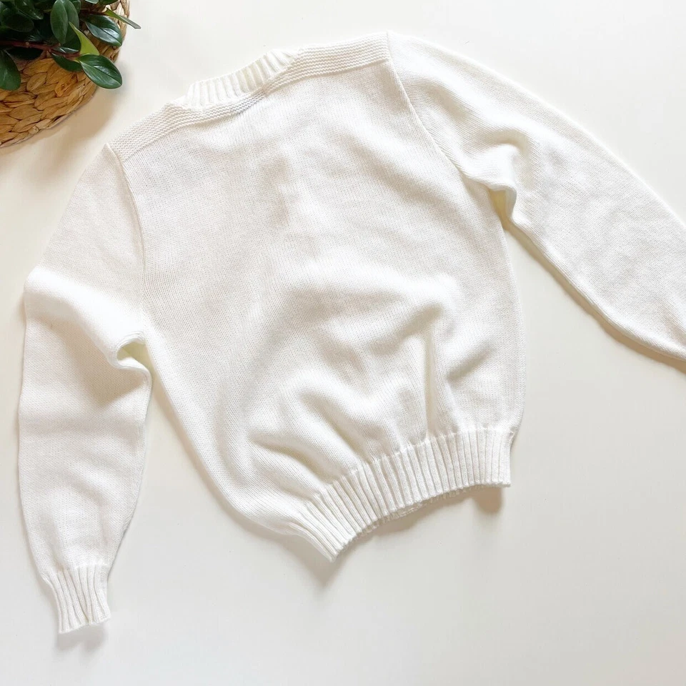 • Cárdigan Suéter Vintage Florence Eiseman Blanco • Talla 14 - Envío Gratis Foto 3 de 4