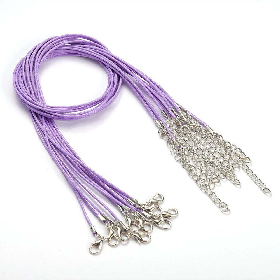 Lobster Clasp String Cord Leather Adjustable Braided Rope Diy Necklace 10-20Pcs - Image 3 of 4