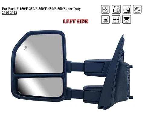 Driver Left Side Door Tow Mirror for 15 to 20 Ford F-150 250 350 450 Super Duty