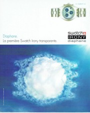 Publicité Advertising 1220 2002   montre Swatch  Irony Diaphane transparente