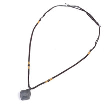 Collana donna catenina uomo corda pietra vulcanica pietra catenina naturale e...