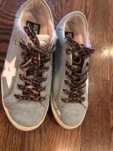 golden goose with leopard laces
