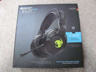 New Roccat ELO 7.1 Air Surround Sound Bluetooth Wireless RGB Gaming Headset