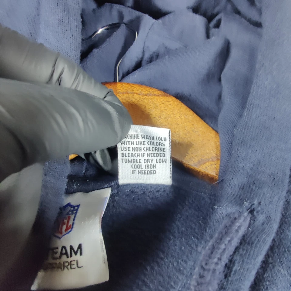 VTG Chicago Bears Hoodie Mens 2XLT Navy Blue Graphic Pullover Sweatshirt XXLT - Изображение 4 из 4