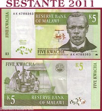 MALAWI - 5 KWACHA 1.7. 1997  first date -   prima data  - P. 36a    - FDS / UNC