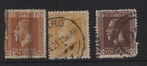 (F118-88) 1915 NZ  mix of 3stamps KGV 1 1/2d to 3d (CM)  - Picture 1 of 1
