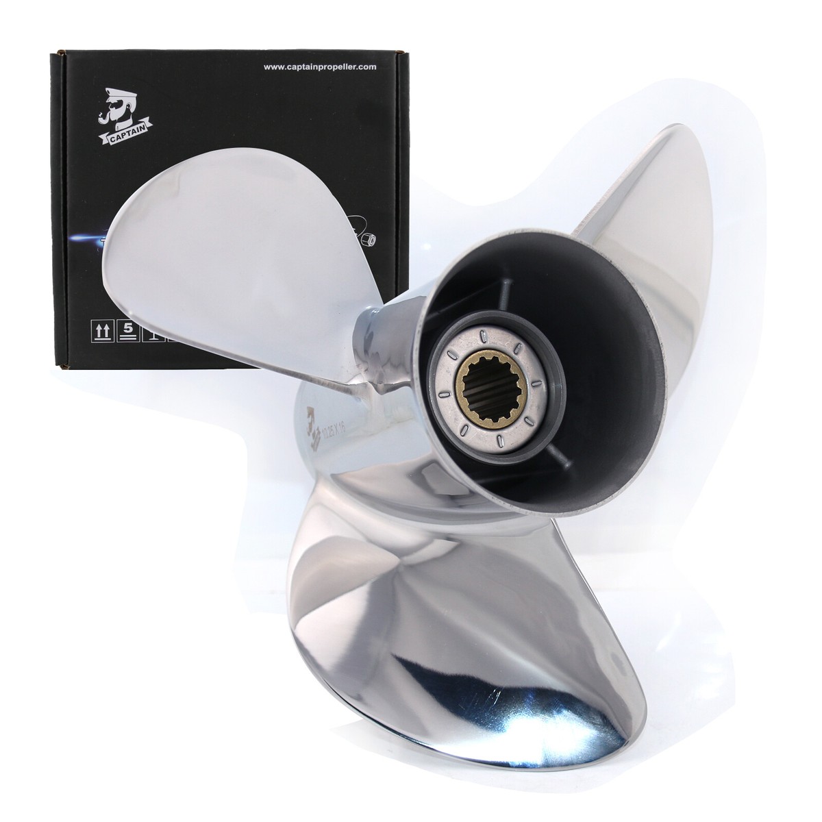 スカイエンペラープロペラ 10.25 x 16-G Stainless Steel Propeller For Yamaha Boat Engine 25