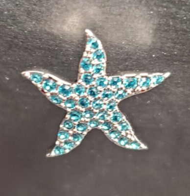 2006 SWAROVSKI Blue Crystal STARFISH SMALL TACK PIN, BLUE 861837