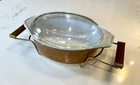 vintage MCM style Corningware Pyrex Early American 1.5QT casserole lid & carrier