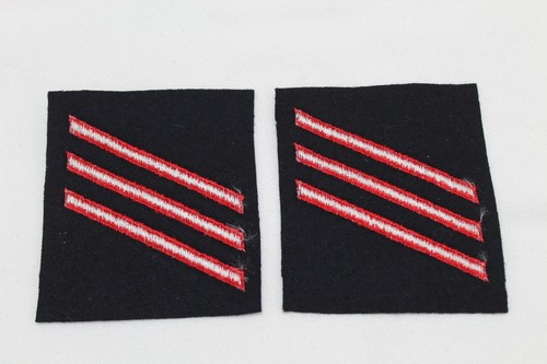 USN Feuerwehrmann E3 Rangrate Ärmel Streifen Patch rot und blau Filz Paar P9615 - Bild 2 von 3