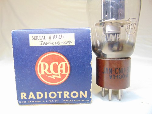 NOS PRZETESTOWANE RADIOTRON RCA BRĄZOWY NA BAZIE 807 / VT-100-A DO NADAJNIKA VINTAGE - Zdjęcie 3 z 10