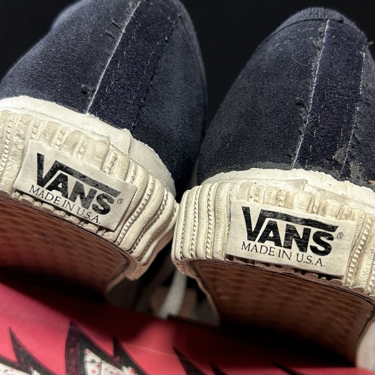 Vtg 1990 Vans Shoes Size 9.5 Womens Plimsoll USA Navy Blue Suede