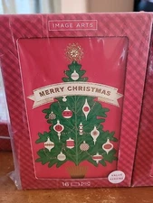 HALLMARK Image Arts BOX OF 16 CHRISTMAS Cards Christmas Tree New