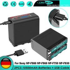 2× 10500mAh NP-F980 USB Ausg Akku Für Sony NP-F990 NP-F970 NP-F960 NP-F750 F770