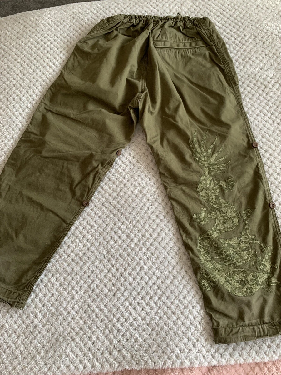 Vintage Maharishi Cargo Khaki Embroidered Combats Size 8 9 Years