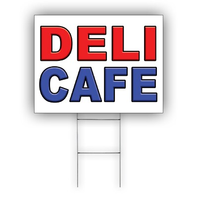Deli Café Advertising Sliced Cheeses, Sandwiches, Breads Coroplast Yard Sign