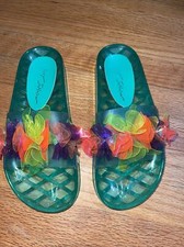 Betsey Johnson Luela Jelly Beach Slide On Women's Sandal Slides Multi-Teal Sz 7