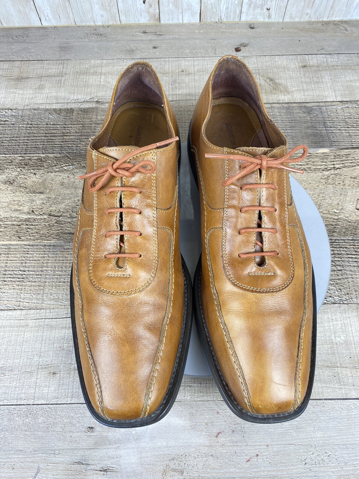 SAOLA Scarpe casual da uomo Johnston & Murphy 20 7132 in pelle marrone chiaro Oxford taglia 12 M