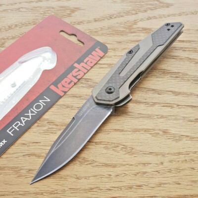 Kershaw Fraxion Folding Knife 2.75'' 8Cr13MoV Steel Blade G10/Carbon Fiber Handle
