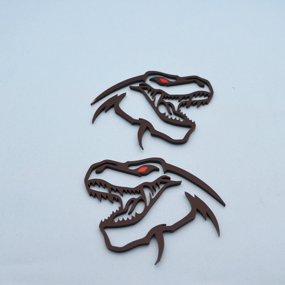 PAIR Dinosaur For T-Rex TRX Emblem Badge fits For Ram 1500 Red