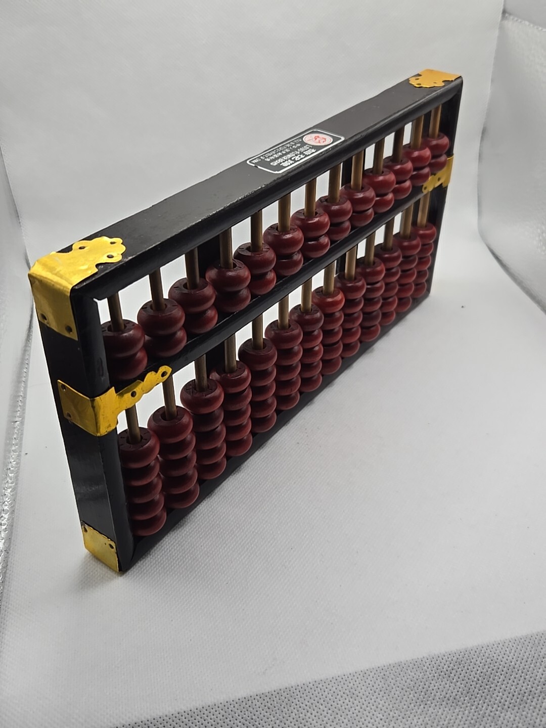 🧮 Antique Asian Chinese Wooden Lotus Flower Abacus 13 Rods 91 Beads