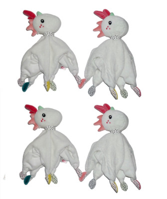 WIE NEU *  4 x Fehn Einhorn weiß rosa Aiko Schnuffeltuch Schmusetuch Kuscheltuch