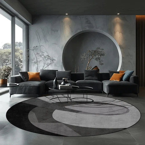 Runder Teppich Wohnzimmer Modern Luxus Zuhause Schlafzimmer Dekor Teppiche Großflächenmatten - Bild 2 von 32