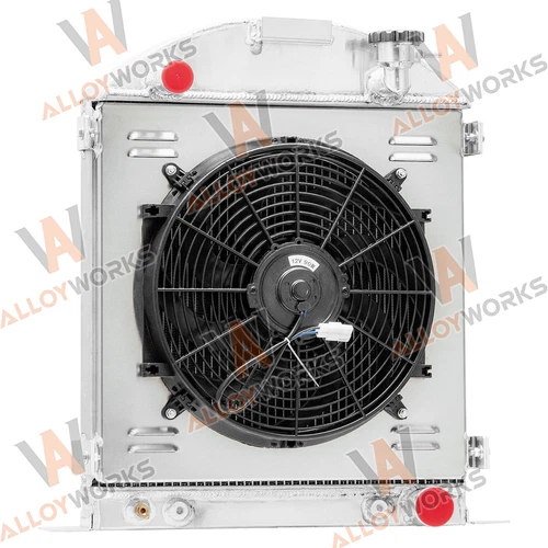 4 Row Radiator Shroud Fan For 1928 1929 Ford Model A Chevy Configuration - Bild 7 von 9