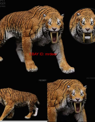 In Stock Rebor Saber-Toothed Tiger Sabretooth Stray Cat Statue Double Heads